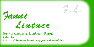fanni lintner business card